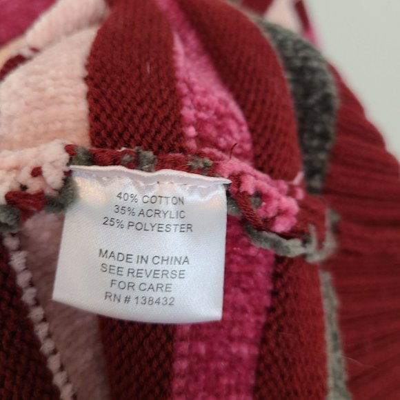 ModCloth Womens S Red Striped Duly Noticed Crew Neck Pullover Chenille Sweater - Picture 8 of 9